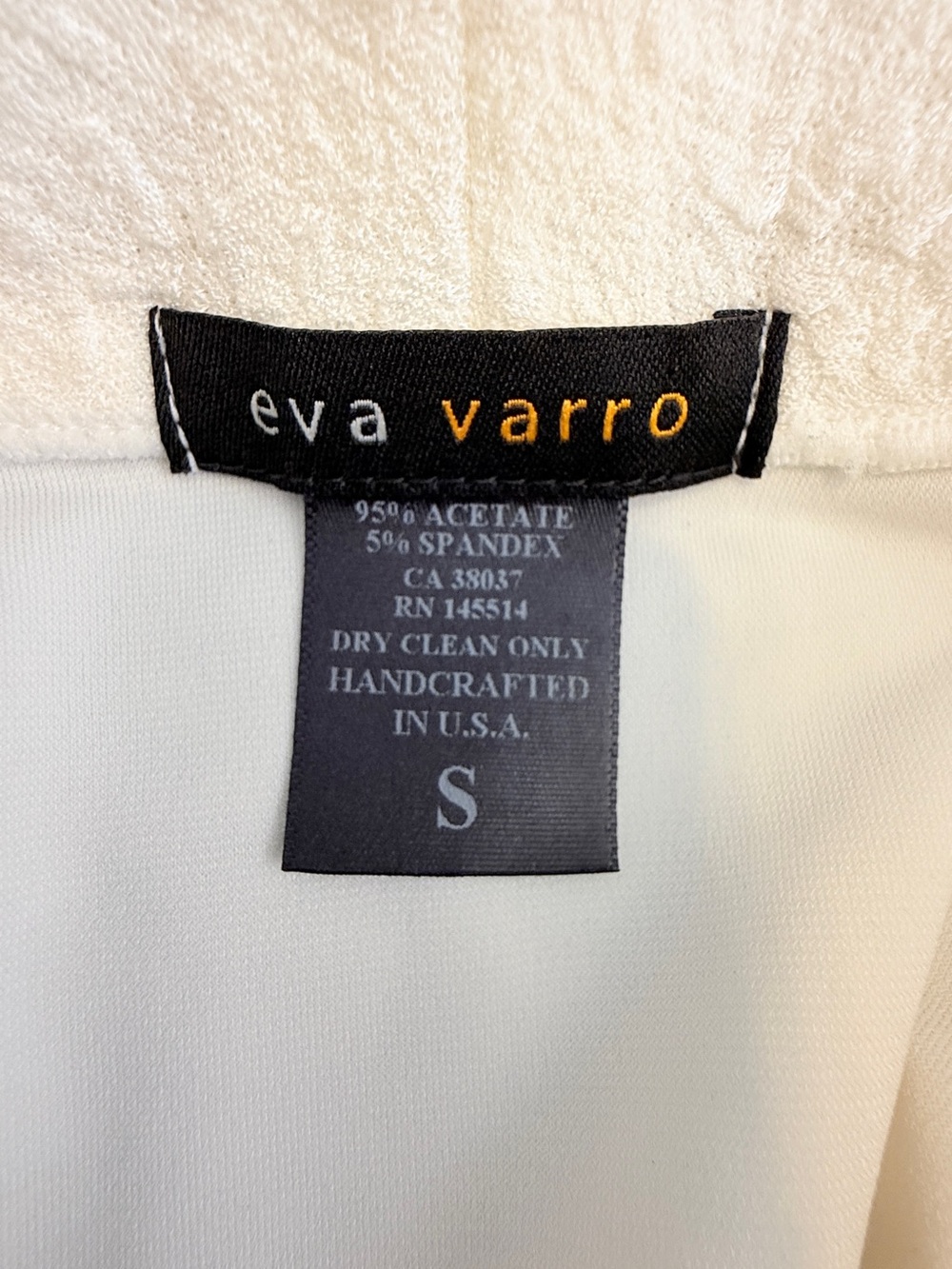 Eva Varro Textured Zip Accent Jacket Coat Womens Size Small Ivory avant garde - Picture 9 of 9